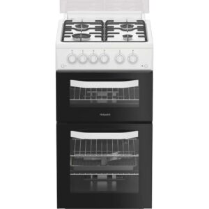 Hotpoint  50cm Gas Double Cooker - White