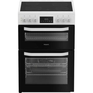 60cm Double Electric Ceramic Cooker - White