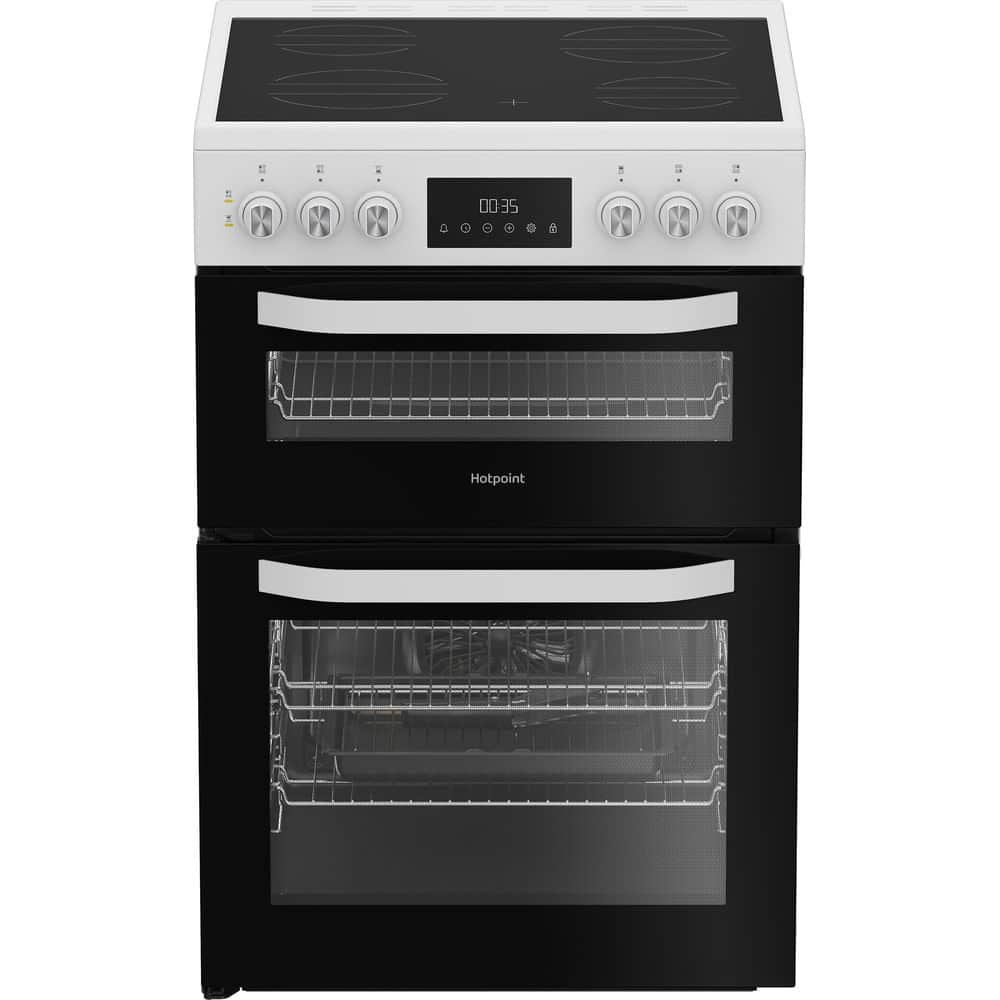 60cm Double Electric Ceramic Cooker - White