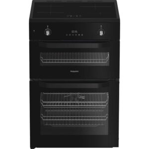 60cm Electric Double Cooker with Induction Hob - Black