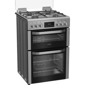 60cm Double Oven Gas Cooker with Gas Hob - Stainless Steel