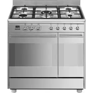 90cm Dual Fuel Rangecooker with Double Oven and Gas Hob - Stainless steel